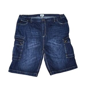 Liberty Blues Dark Wash Cotton Denim Cargo Dad Shorts Men's 46 Big